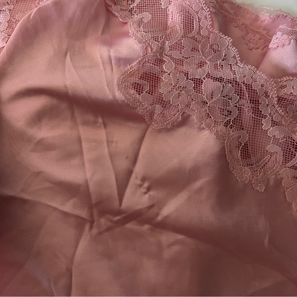 Victoria’s Secret Pink Lace Trim Satin Chemise Dress-Women’s Size Medium - Picture 8 of 8